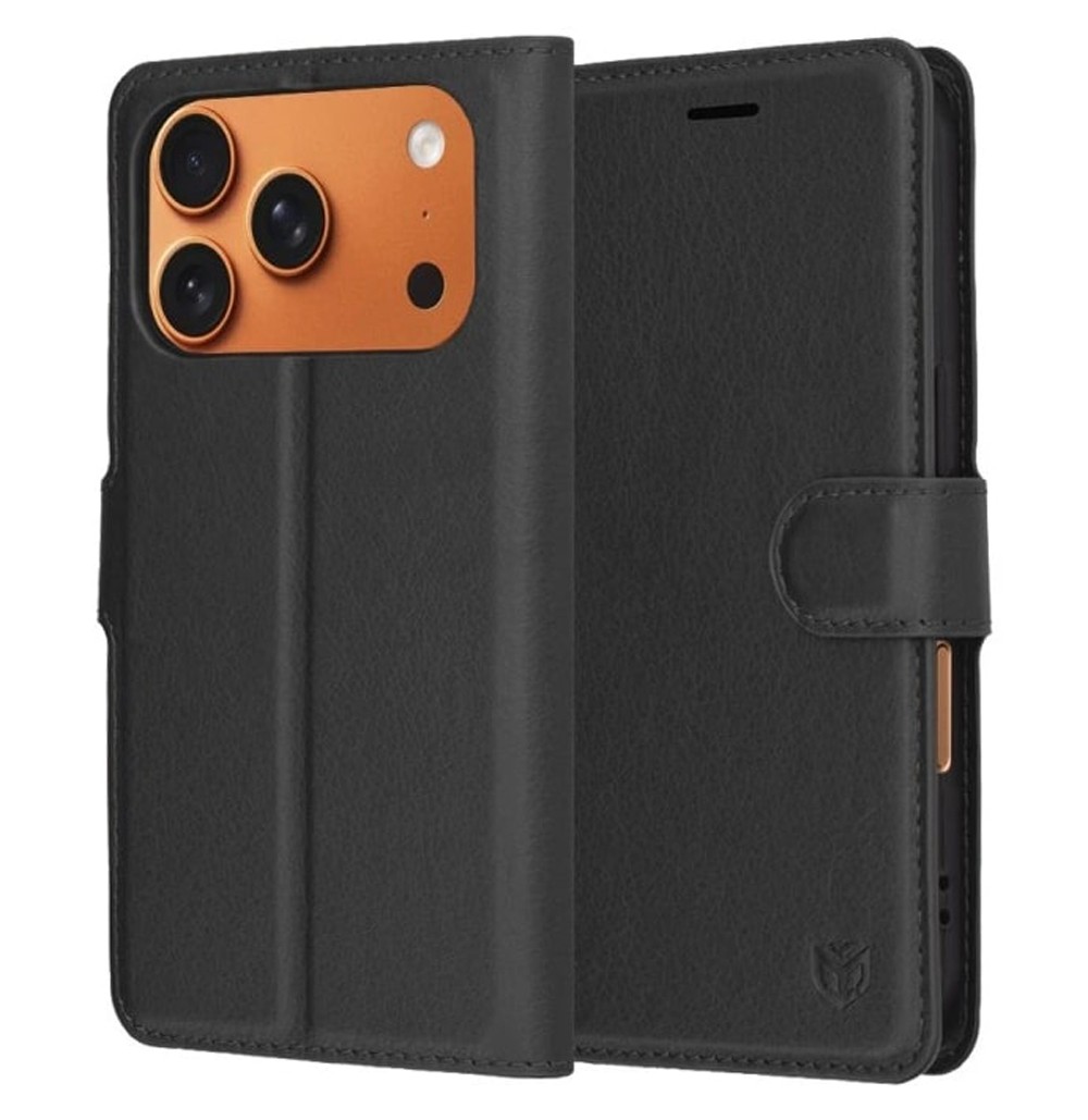 Techsuit iPhone 17 Pro Max Leather Folio Θήκη Βιβλίο - Black