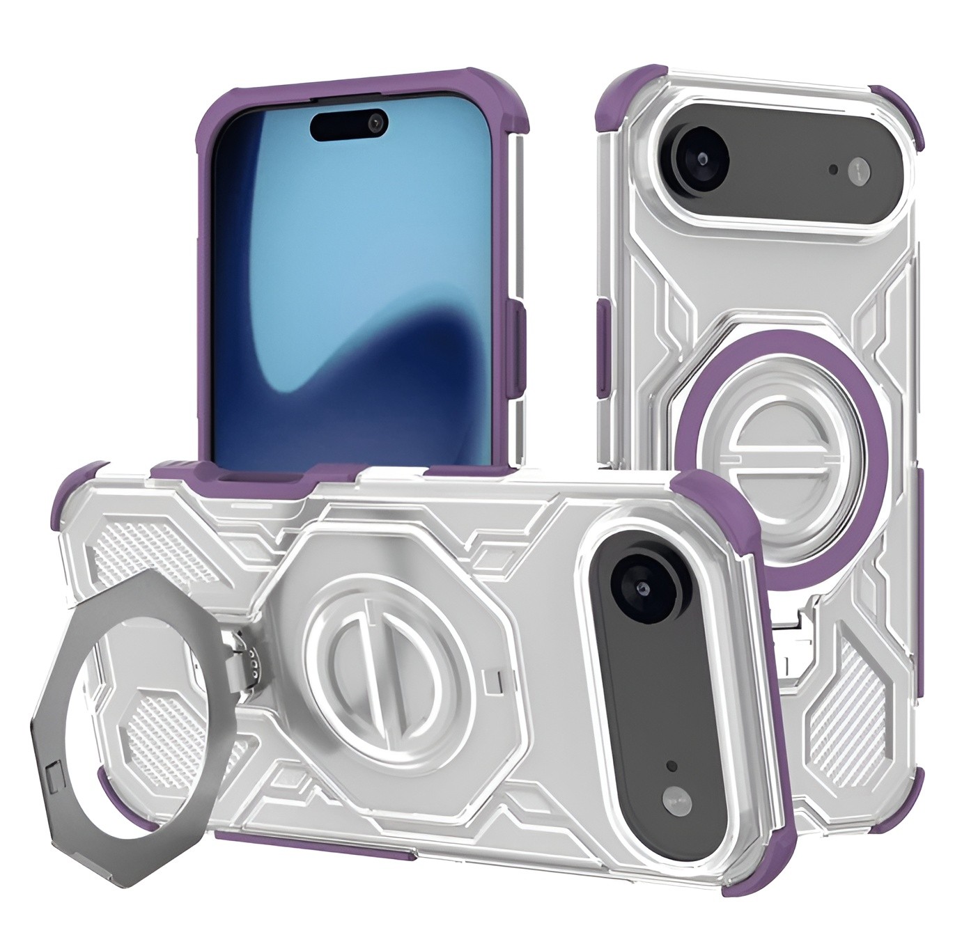 Techsuit iPhone 17 Air Carbon Shield Pro Θήκη Σκληρή Διάφανη - Purple
