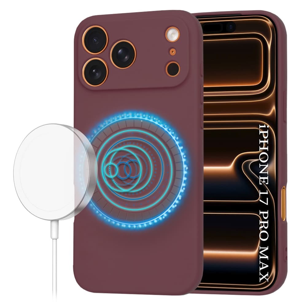 Techsuit iPhone 17 Pro Max MagSafe Softflex Θήκη Σιλικόνης - Plum Red