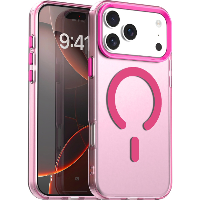 Techsuit iPhone 17 Pro CandyCase MagSafe Θήκη με Πλαίσιο Σιλικόνης - Pink
