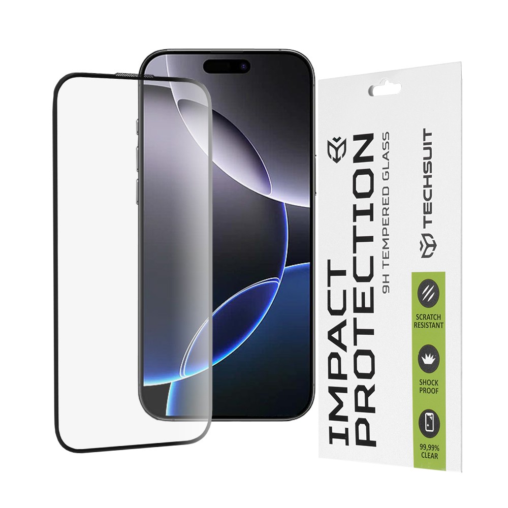 iPhone 12 / 12 Pro Προστασία Οθόνης με Μαύρο Περίγραμμα Techsuit 111D Full Glue Tempered Glass