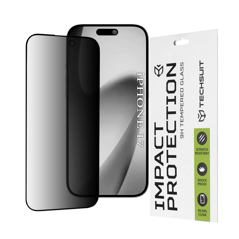 iPhone 17 Προστασία Οθόνης Φιμέ Techsuit 111D Privacy Full Face Tempered Glass