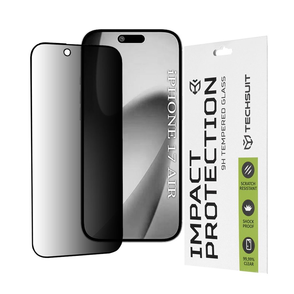 iPhone 17 Air Προστασία Οθόνης Φιμέ Techsuit 111D Privacy Full Face Tempered Glass