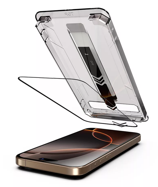 iPhone 17 Air Προστασία Οθόνης με Μαύρο Περίγραμμα Techsuit TitanGlass Full Face Tempered Glass