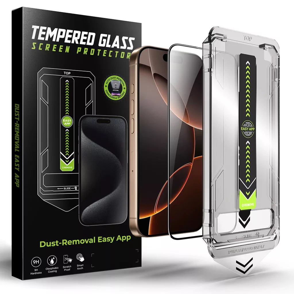 iPhone 17 Air Προστασία Οθόνης με Μαύρο Περίγραμμα Techsuit TitanGlass Full Face Tempered Glass