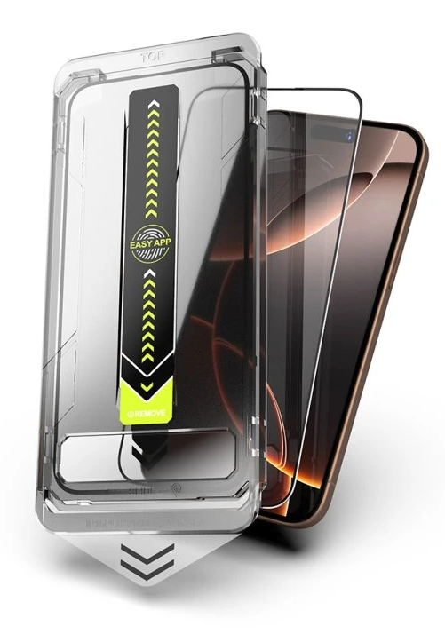 iPhone 16 Pro / 17 Προστασία Οθόνης με Μαύρο Περίγραμμα Techsuit TitanGlass Full Face Tempered Glass