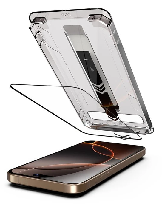 iPhone 16 Pro / 17 Προστασία Οθόνης με Μαύρο Περίγραμμα Techsuit TitanGlass Full Face Tempered Glass