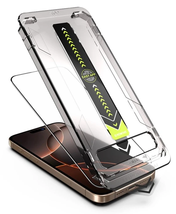 iPhone 17 Pro Προστασία Οθόνης με Μαύρο Περίγραμμα Techsuit TitanGlass Full Face Tempered Glass