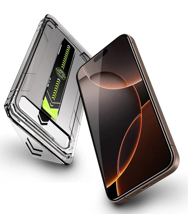 iPhone 17 Pro Max Προστασία Οθόνης με Μαύρο Περίγραμμα Techsuit TitanGlass Full Face Tempered Glass