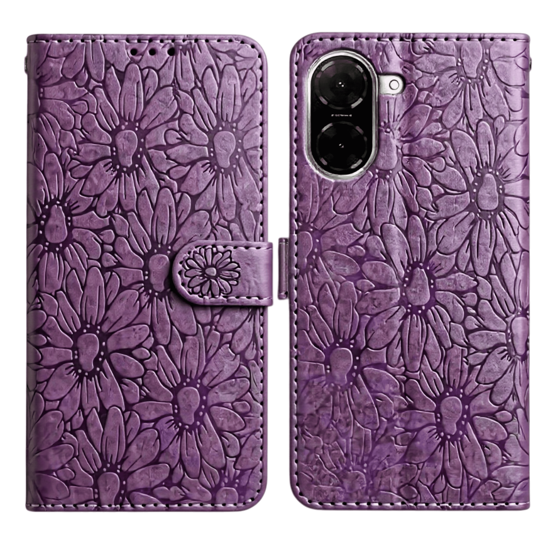 Tel1 Xiaomi Redmi A5 4G Daisy Embossed Θήκη Βιβλίο - Purple