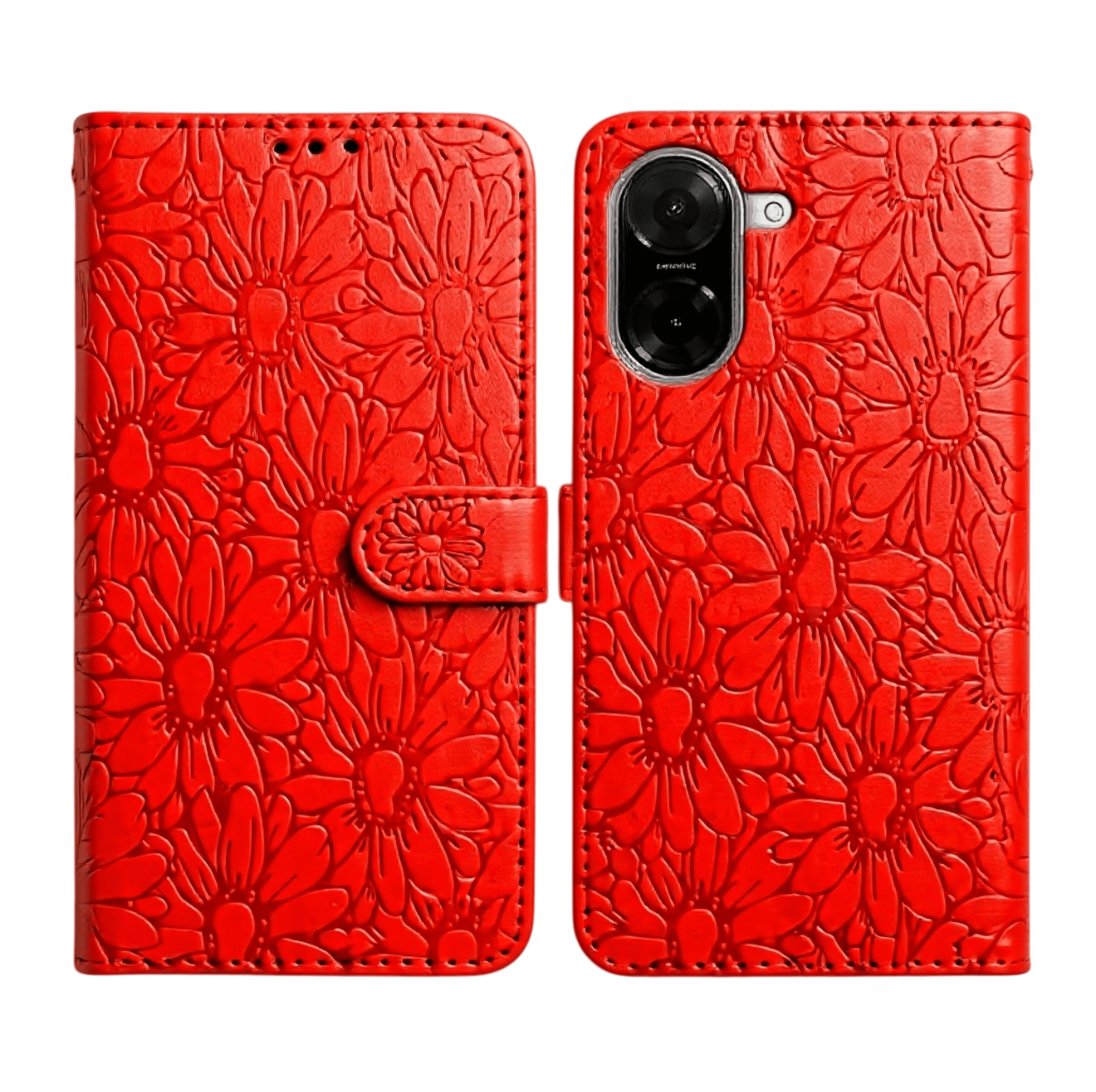 Tel1 Xiaomi Redmi A5 4G Daisy Embossed Θήκη Βιβλίο - Red