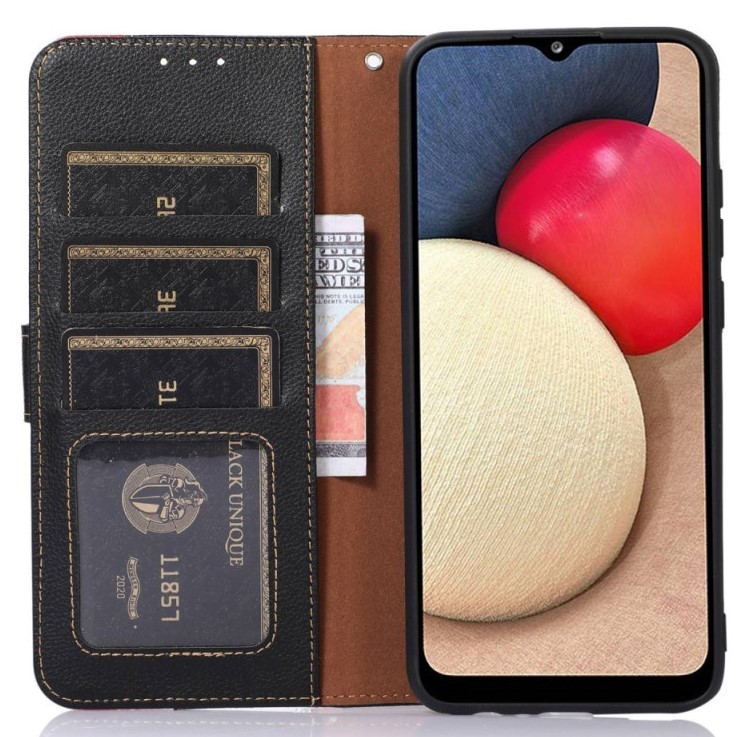 KHAZNEH Xiaomi Redmi A5 4G RFID Litchi Θήκη Βιβλίο - Black Red