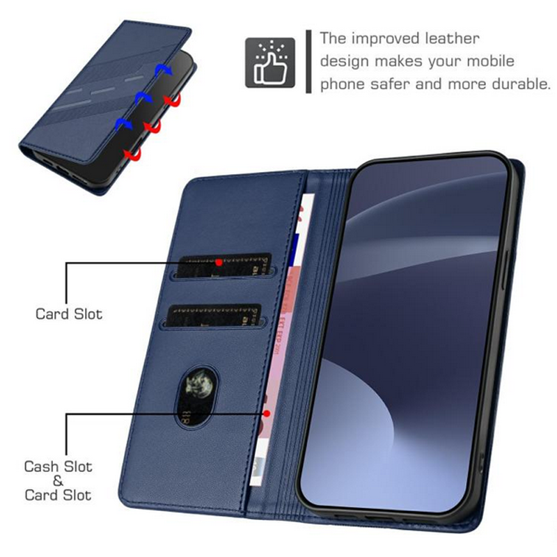 Τel1 Xiaomi Redmi A5 4G Embossed Multi-functional Wallet Θήκη Βιβλίο - Dark Blue