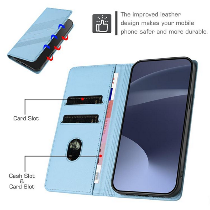 Τel1 Xiaomi Redmi A5 4G Embossed Multi-functional Wallet Θήκη Βιβλίο - Light Blue