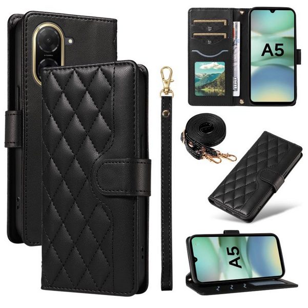 Τel1 Xiaomi Redmi A5 4G Diamond Grid Θήκη Βιβλίο - Black