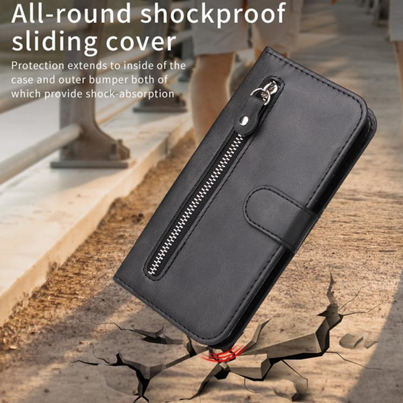 Τel1 Xiaomi Redmi A5 4G Fashion Calf Texture Zipper Θήκη Βιβλίο - Black