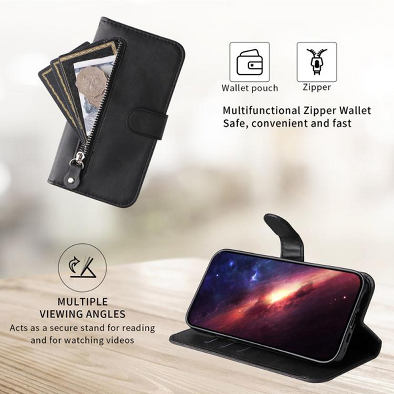 Τel1 Xiaomi Redmi A5 4G Fashion Calf Texture Zipper Θήκη Βιβλίο - Black