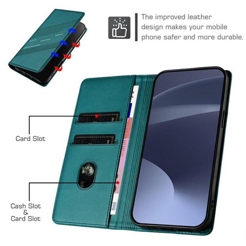 Τel1 Xiaomi Redmi A5 4G Embossed Multi-functional Wallet Θήκη Βιβλίο - Dark Green