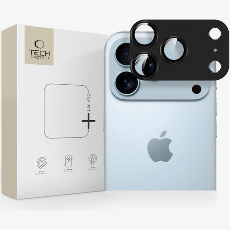 iPhone 17 Pro Max Tech - Protect Fit+ Προστασία Κάμερας Full Face Tempered Glass Camera Black