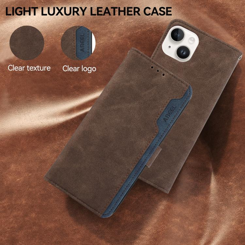 ABEEL Xiaomi Redmi A5 4G Color Block Θήκη Βιβλίο - Brown Blue