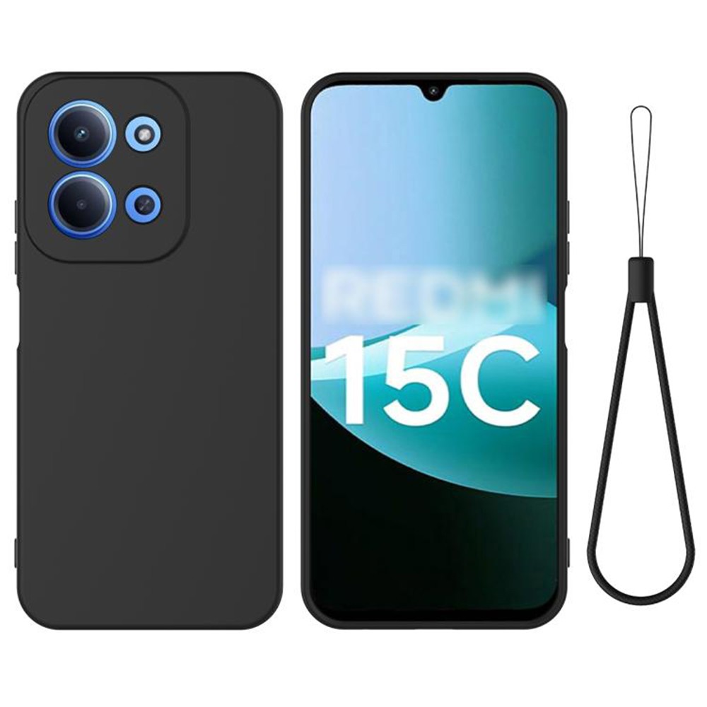 Forcell Xiaomi Redmi 15C 4G / Poco C85 Solid Colour Liquid Θήκη Σιλικόνης - Black
