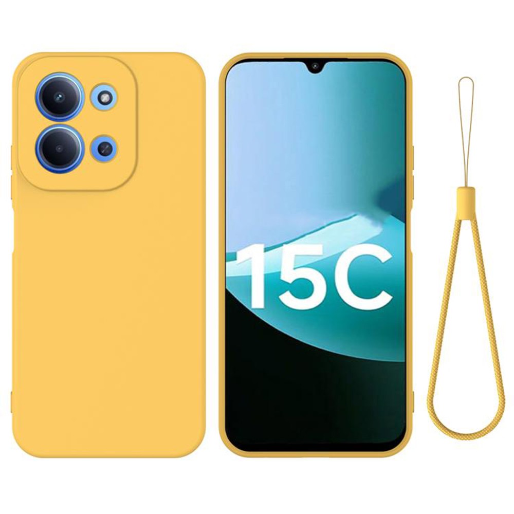 Forcell Xiaomi Redmi 15C 4G / Poco C85 Solid Colour Liquid Θήκη Σιλικόνης - Yellow