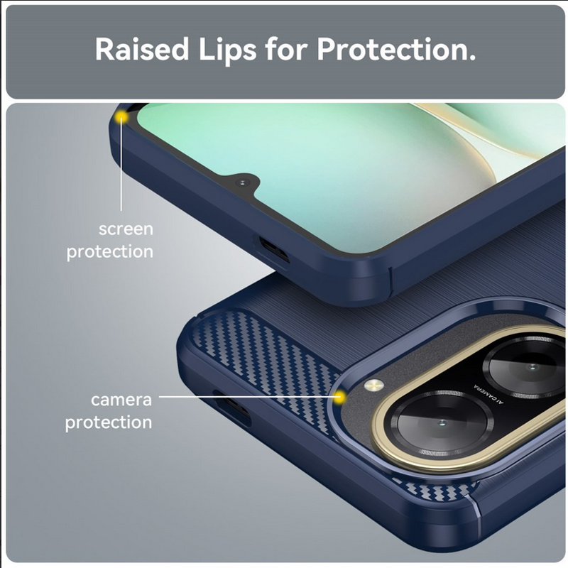 Forcell Xiaomi Redmi 15C 4G / 5G / Poco C85 Carbon Fiber Θήκη Σιλικόνης - Blue