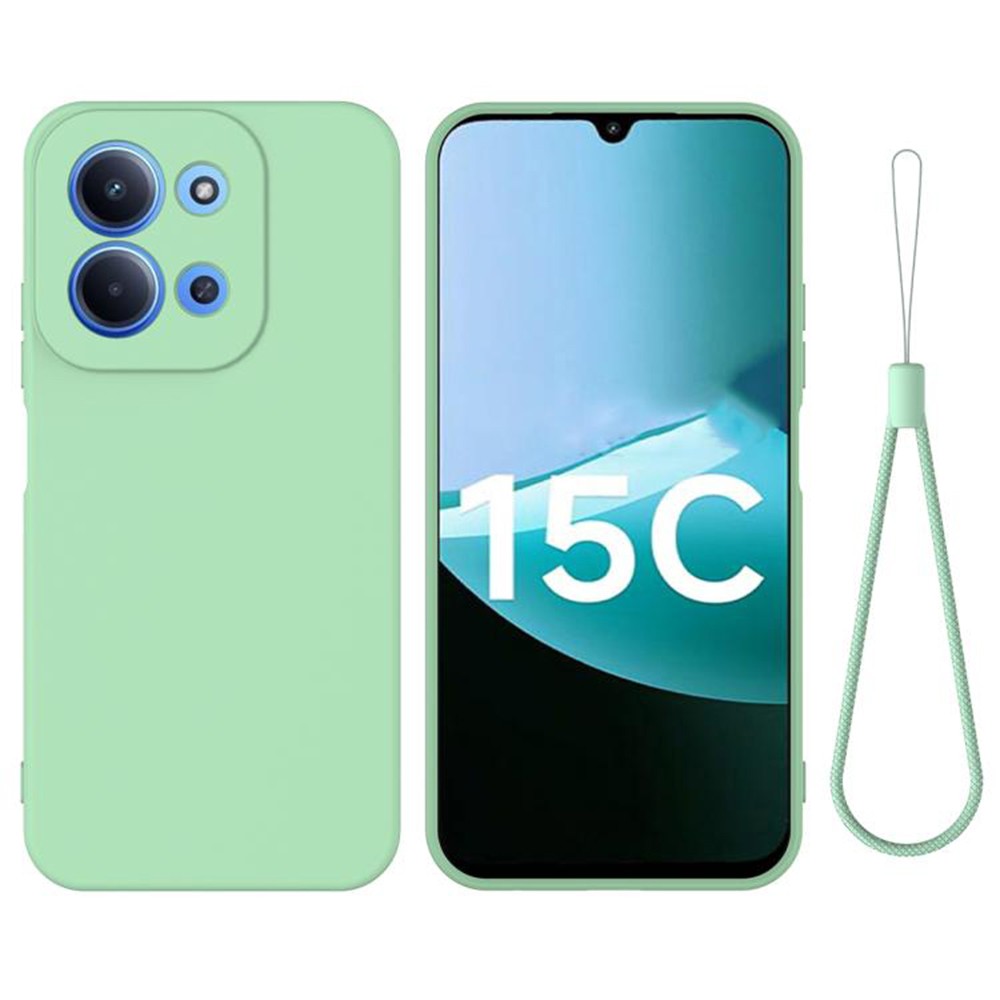 Forcell Xiaomi Redmi 15C 4G / Poco C85 Solid Colour Liquid Θήκη Σιλικόνης - Light Green