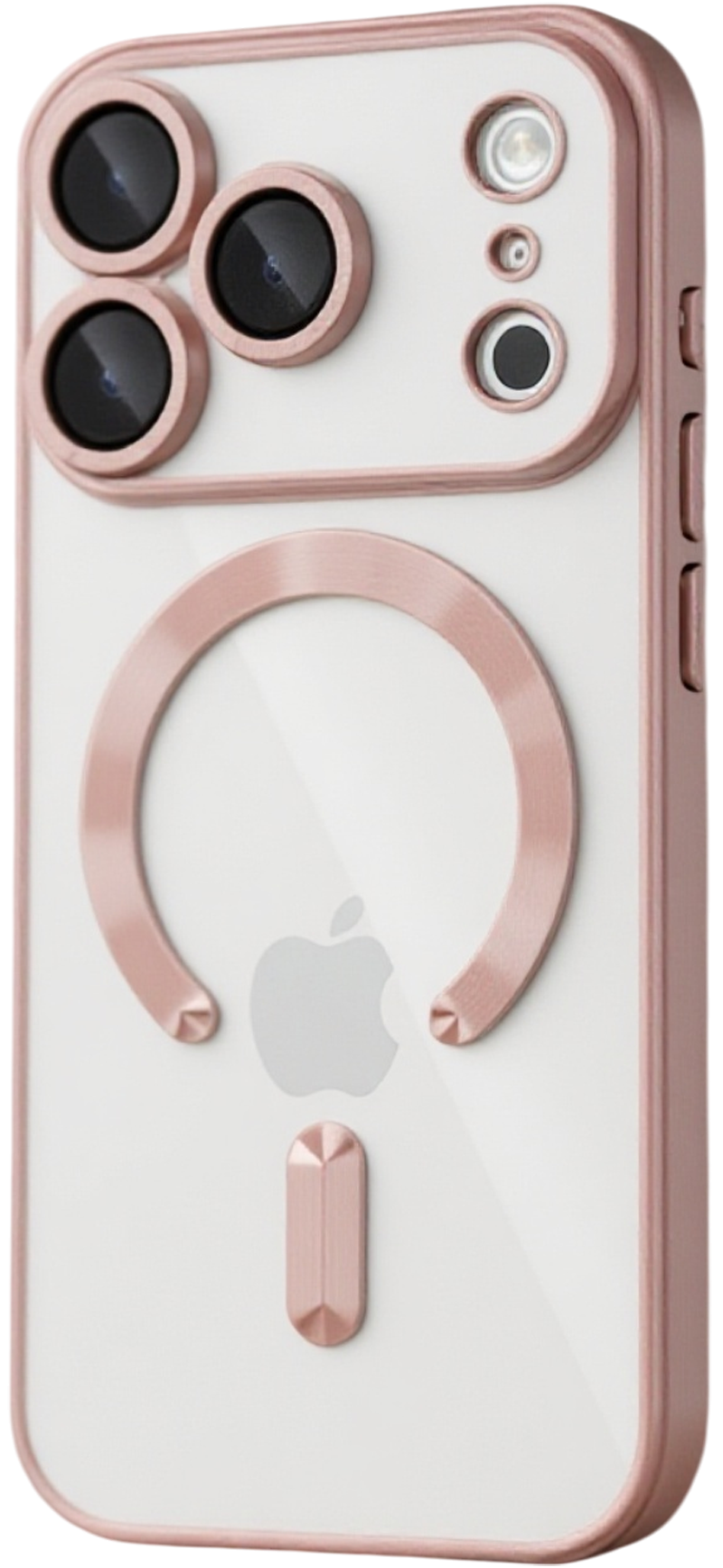 Techsuit iPhone 17 Pro MagSafe Luxury Crystal Θήκη με Πλαίσιο Σιλικόνης Διάφανη - Pink
