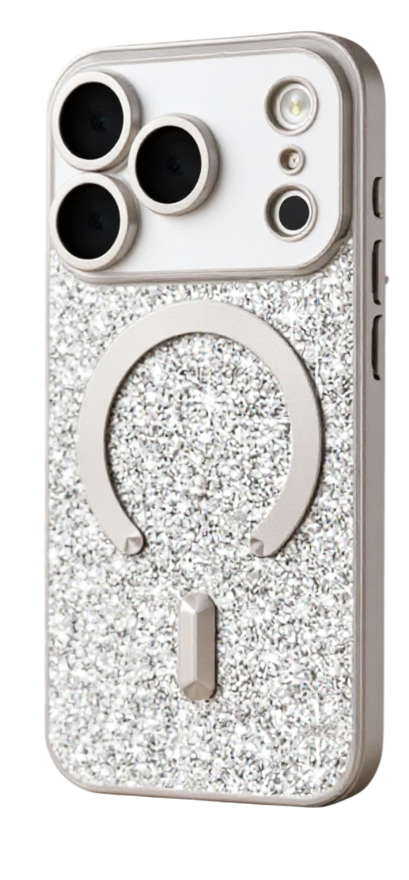 Techsuit iPhone 17 Pro MagSafe Luxury Glitter Θήκη με Πλαίσιο Σιλικόνης Διάφανη - Silver