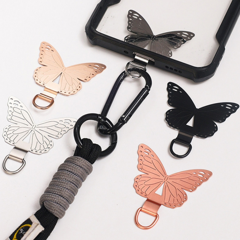Δακτύλιος για Λουράκι Butterfly Metal Mobile Phone Lanyard Fixing Gasket Black