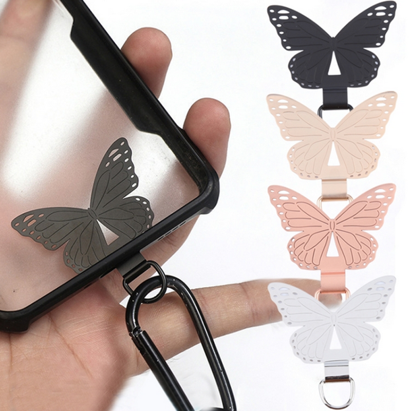 Δακτύλιος για Λουράκι Butterfly Metal Mobile Phone Lanyard Fixing Gasket Rose Gold