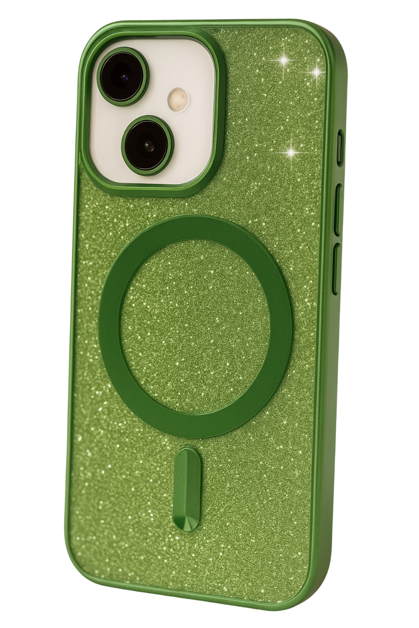 Techsuit iPhone 17 Air Luxury Glitter Θήκη Σιλικόνης Διάφανη - Deep Green