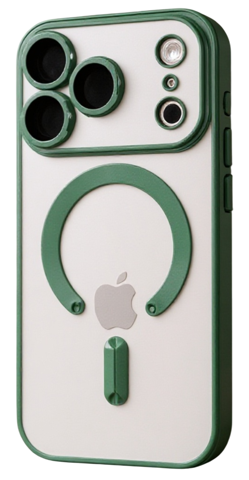 Techsuit iPhone 17 Pro Max MagSafe Luxury Crystal Θήκη με Πλαίσιο Σιλικόνης Διάφανη - Light Green