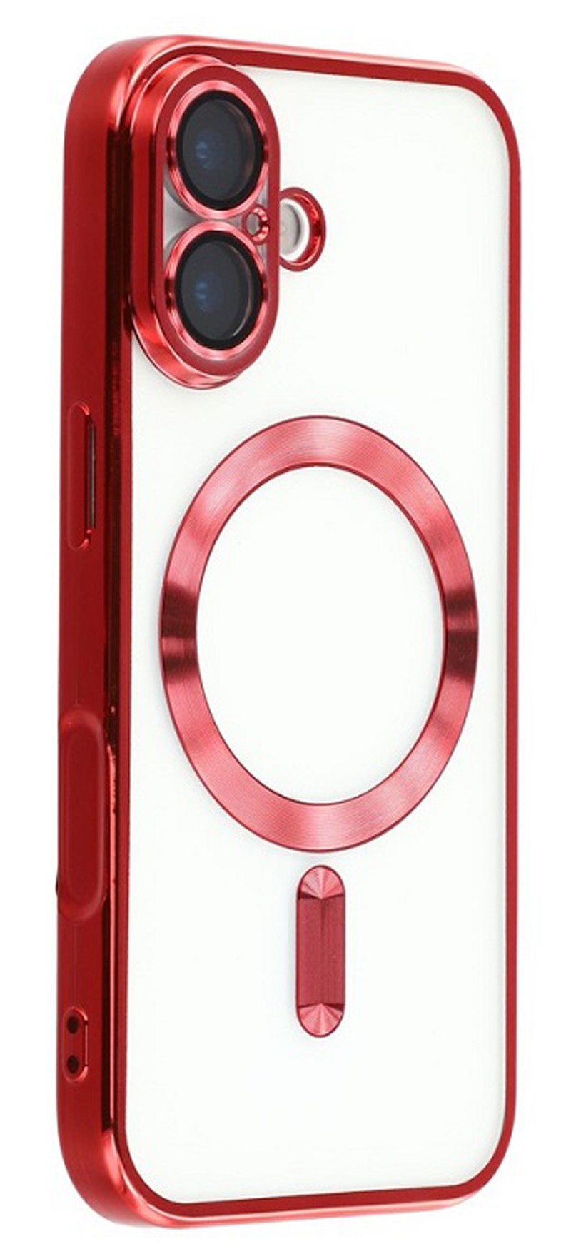 Techsuit iPhone 17 MagSafe Luxury Crystal Θήκη με Πλαίσιο Σιλικόνης Διάφανη - Red