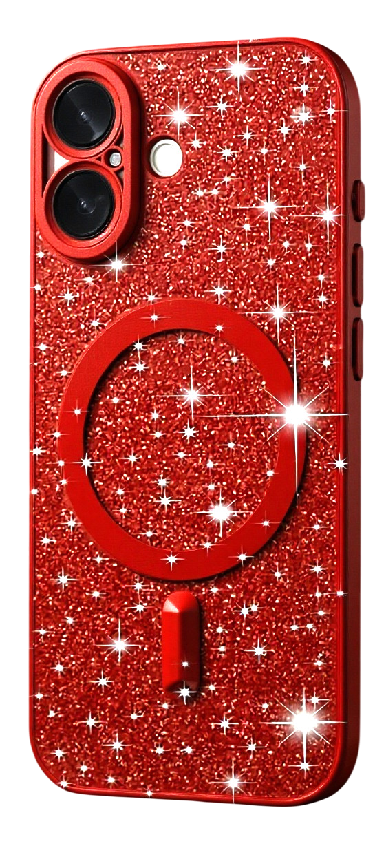 Techsuit iPhone 17 MagSafe Luxury Glitter Θήκη Σιλικόνης Διάφανη - Red