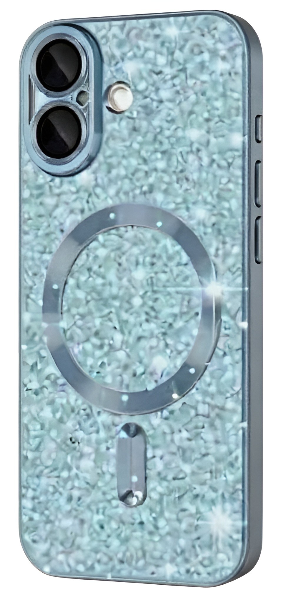 Techsuit iPhone 17 MagSafe Luxury Glitter Θήκη με Πλαίσιο Σιλικόνης Διάφανη - Light Blue