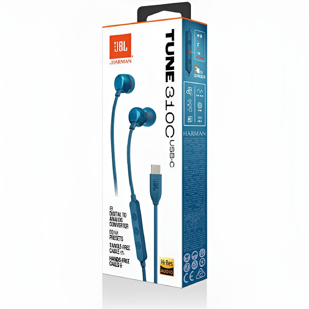 JBL Tune 310C In-ear Handsfree με Βύσμα USB-C Μπλε