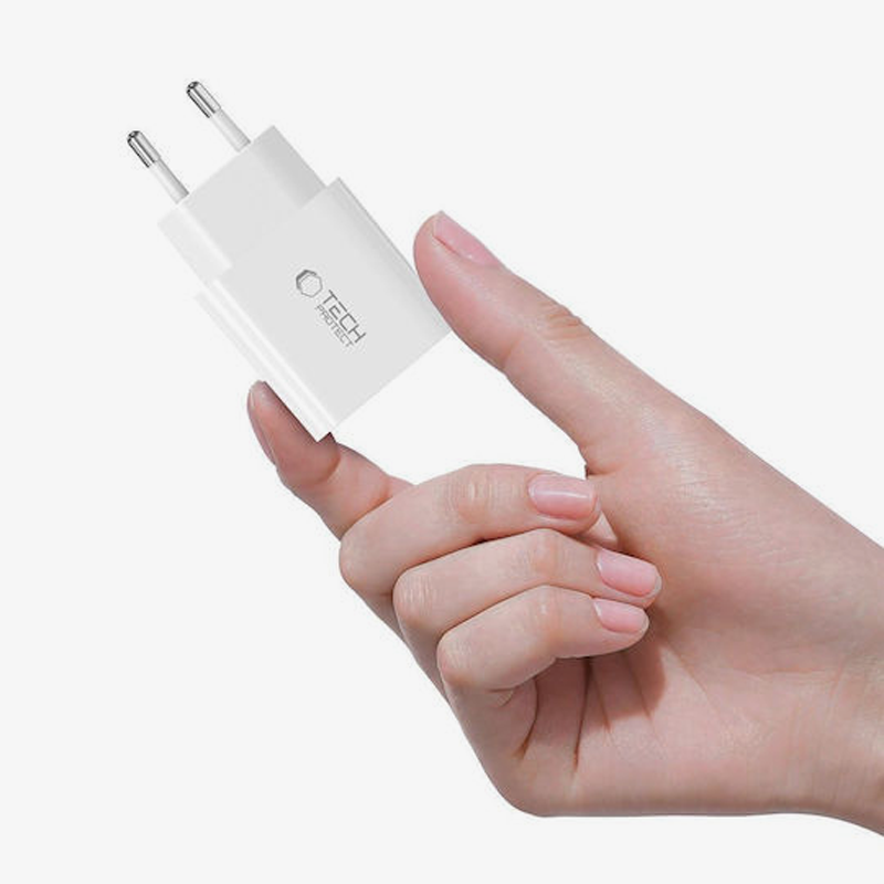 Tech-Protect Φορτιστής χωρίς Καλώδιο με Θύρα USB-C PD20W 3A Λευκός