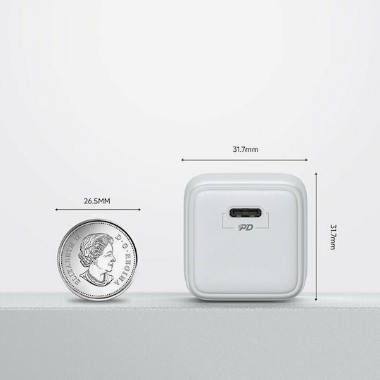 Joyroom Φορτιστής χωρίς Καλώδιο με Θύρα USB-C PD & PPS 25W 3A Λευκός