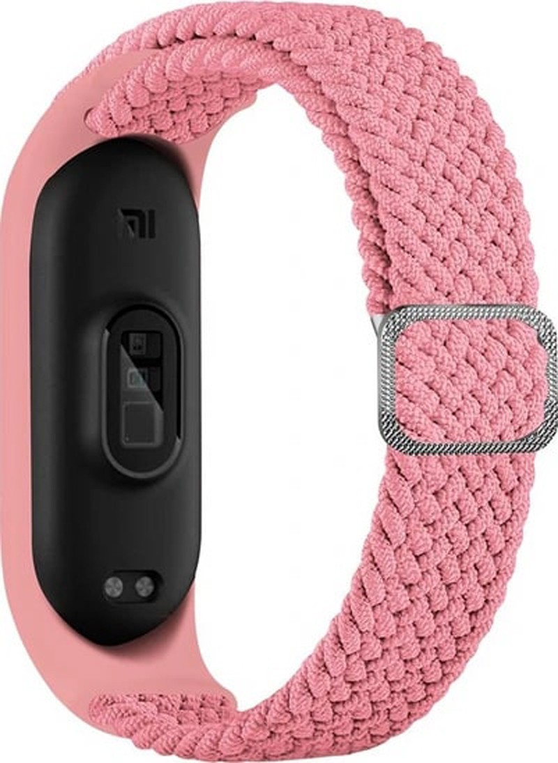 Λουράκι Xiaomi Mi Band 5 / 6 / 7 Universal Nylon Elasticity Weave Replacement Strap Watchband, Pink