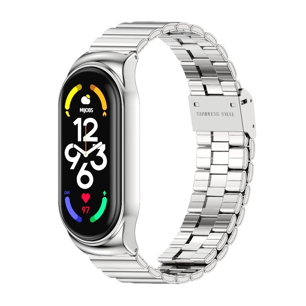 Λουράκι Xiaomi Mi Band 7 Ασημί NFC MIJOBS CS Bamboo Buckle Stainless Steel Watch Band Silver