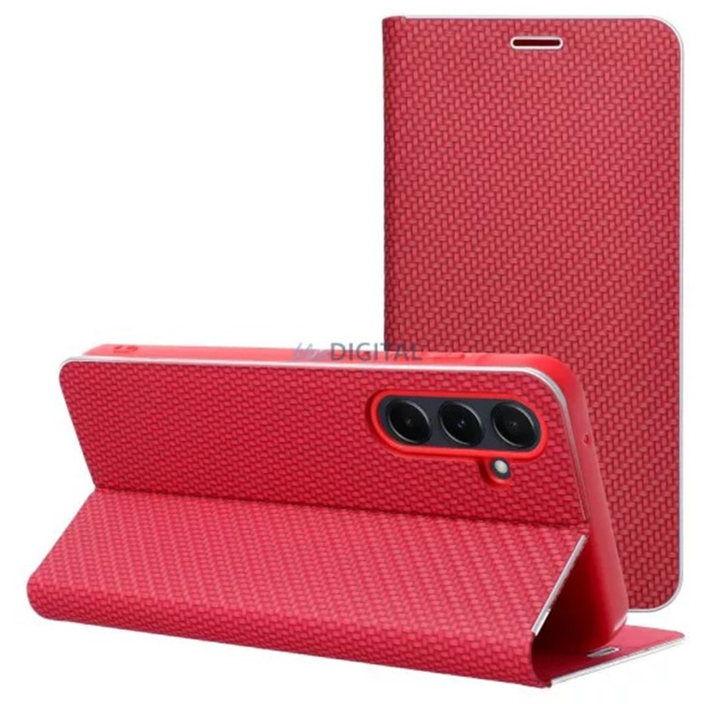 Tel1 Xiaomi Redmi Note 14 5G Luna Carbon Θήκη Βιβλίο - Red