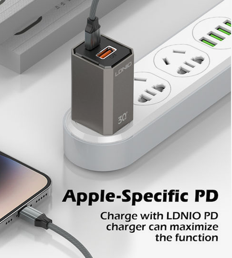 LDNIO USB-C to Lightning 30W PD 2m Μαύρο (LC442i)