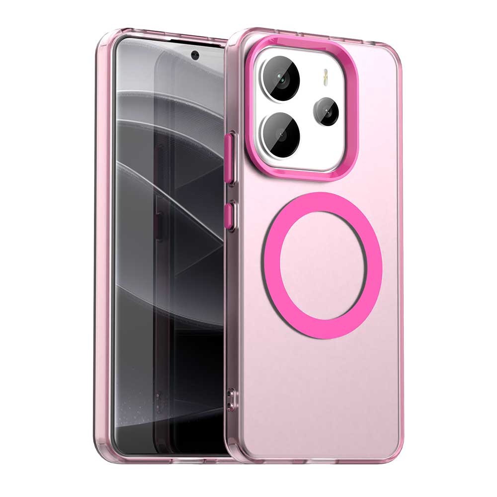 Techsuit Xiaomi Redmi Note 14 4G MagSafe CandyCase Θήκη Σκληρή Διάφανη - Pink