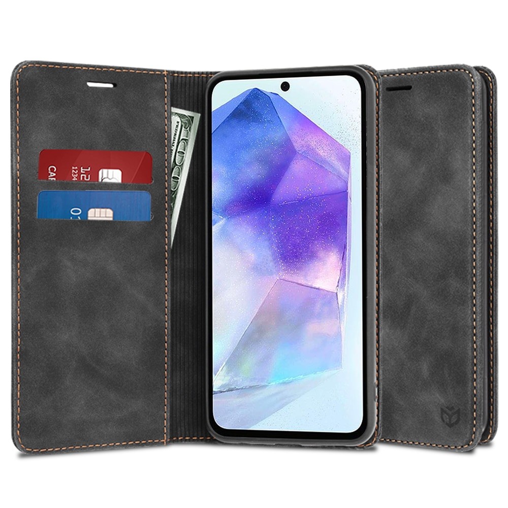 Techsuit Samsung Galaxy A55 5G Confy Θήκη Βιβλίο - Black