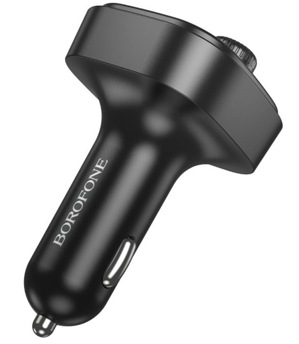 Borofone FM Transmitter Αυτοκινήτου με Bluetooth / Θύρες 2Χ USB-A & 1Χ USB-C 15W Μαύρο