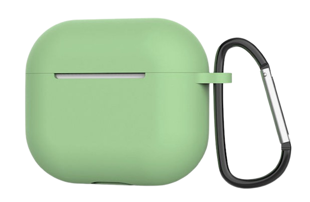 AirPods 4 Θήκη Σιλικόνης με Γάντζο Techsuit Smooth Ultrathin Protective Silicone Case with Hook Green