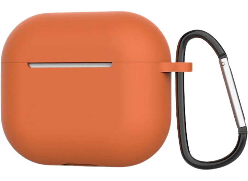 AirPods 4 Θήκη Σιλικόνης με Γάντζο Techsuit Smooth Ultrathin Protective Silicone Case with Hook Orange