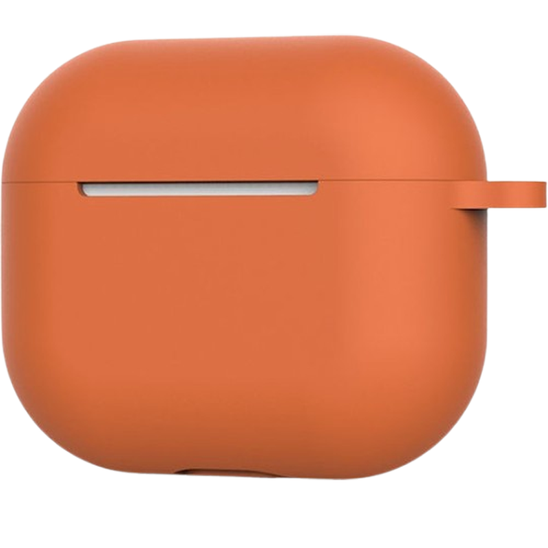 AirPods 4 Θήκη Σιλικόνης με Γάντζο Techsuit Smooth Ultrathin Protective Silicone Case with Hook Orange